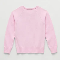 Little & Big Kid Girls Round Neck Long Sleeve Hello Kitty Pullover Sweater