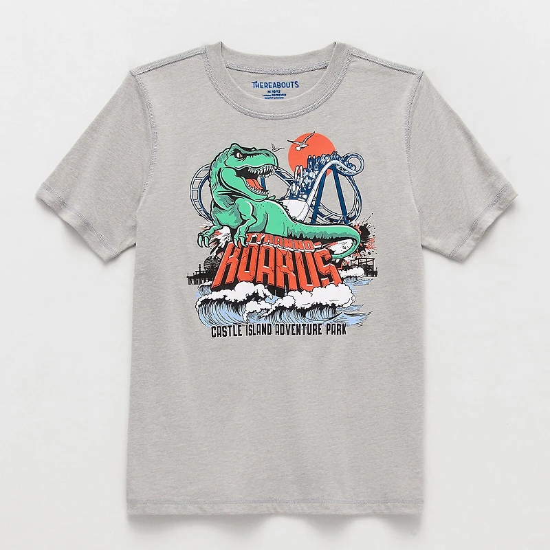 Thereabouts Little & Big Kid Boys Easy-on + Easy-off Sensory Friendly Crew Neck Short Sleeve Adaptive Regular Fit Graphic T-Shirt