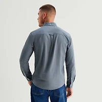 mutual weave Washed Oxford Mens Long Sleeve Classic Fit Button-Down Shirt