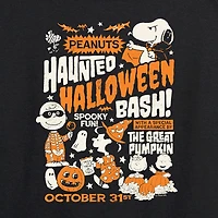 Peanuts Haunted Haloween Womens Round Neck Long Sleeve Regular Fit Graphic T-Shirt
