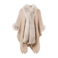 Karla Hanson Knit Ruana Womens Poncho
