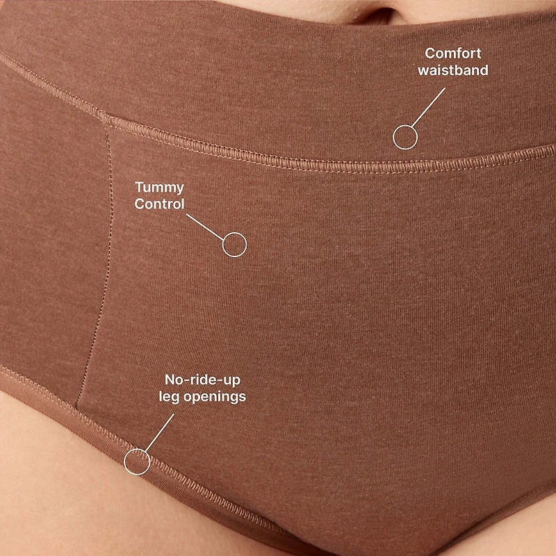 Playtex® Cotton Stretch 3-Pack Moisture Wicking Tummy Control Brief Underwear USCSBF