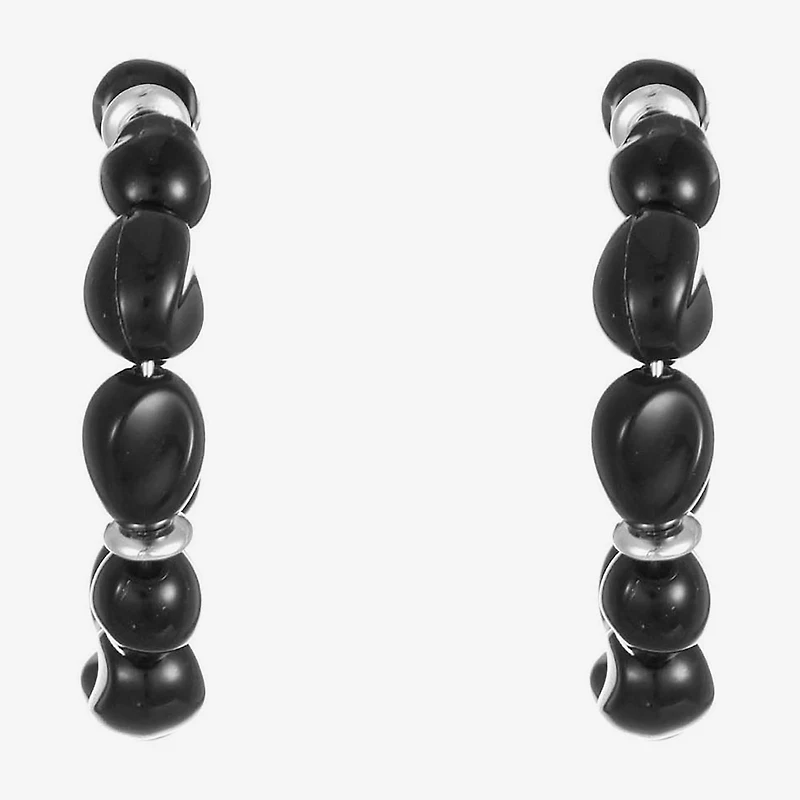Mixit Silver Tone Womens 42mm Hypoallergenic Hoop Earrings