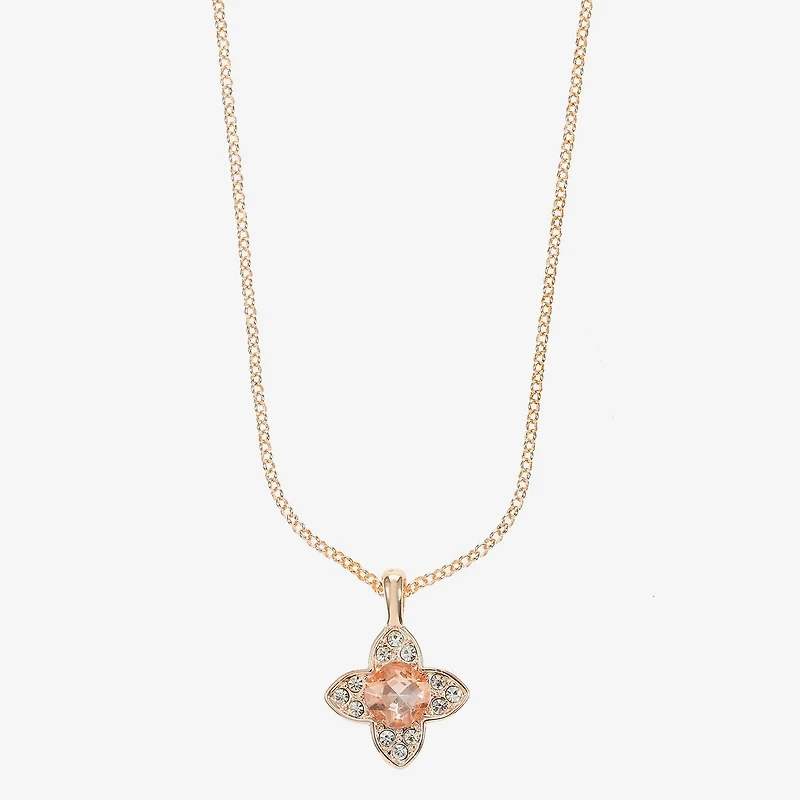 Monet Jewelry Womens Orange Clover 17 Inch Pendant Necklace