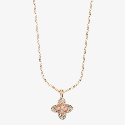 Monet Jewelry Womens Orange Clover 17 Inch Pendant Necklace