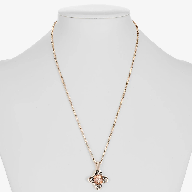 Monet Jewelry Womens Orange Clover 17 Inch Pendant Necklace