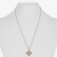 Monet Jewelry Womens Orange Clover 17 Inch Pendant Necklace
