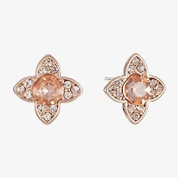 Monet Jewelry Orange 15mm Clover Stud Earrings