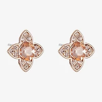 Monet Jewelry Orange 15mm Clover Stud Earrings