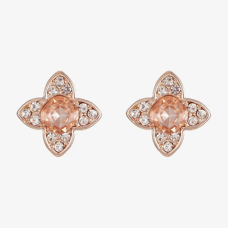 Monet Jewelry Orange 15mm Clover Stud Earrings