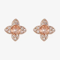 Monet Jewelry Orange 15mm Clover Stud Earrings