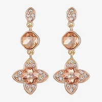 Monet Jewelry Womens Orange Clover Hypoallergenic Drop Earrings