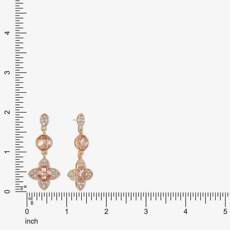 Monet Jewelry Womens Orange Clover Hypoallergenic Drop Earrings