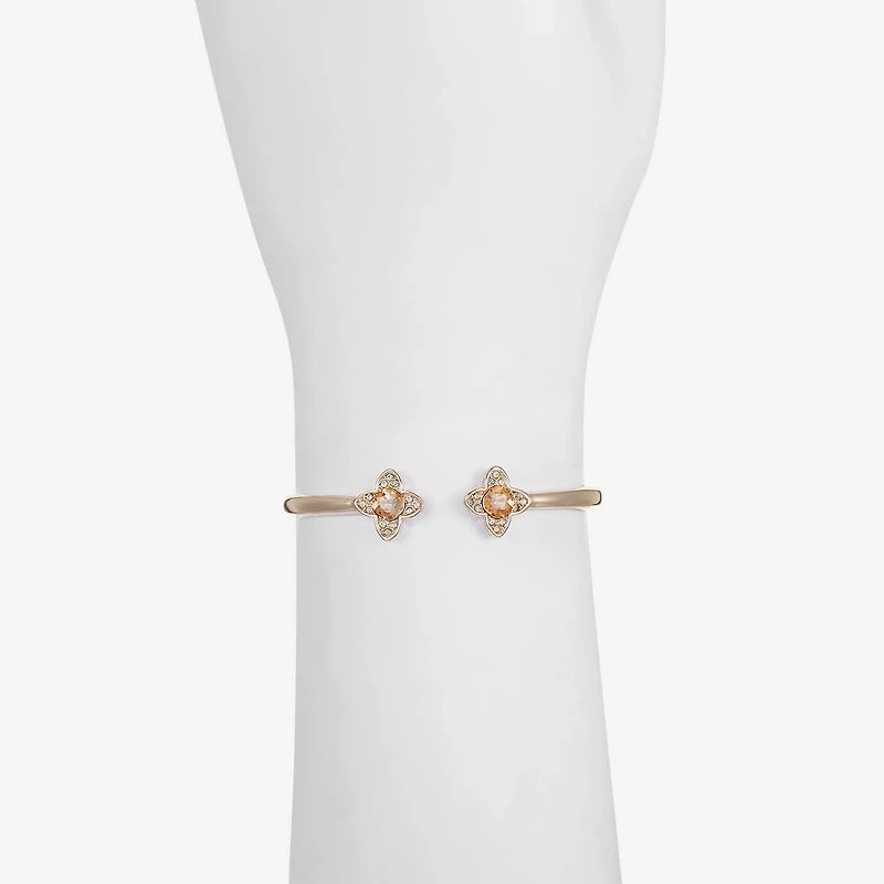 Monet Jewelry Womens Orange Clover Bangle Bracelet