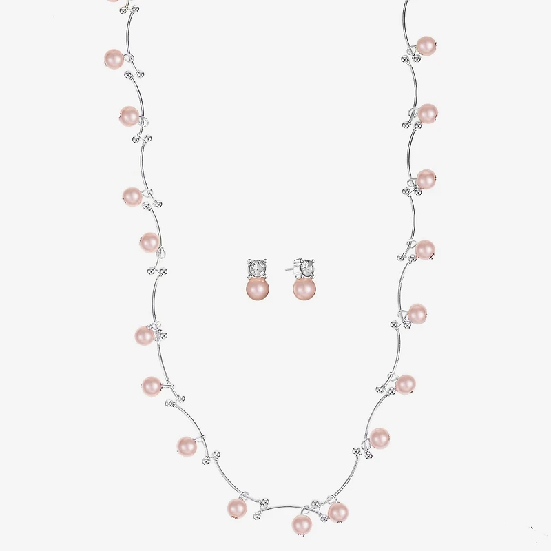 Monet Jewelry Timeless Womens Glass Simulated Pearl Round 2-pc. Jewelry Set