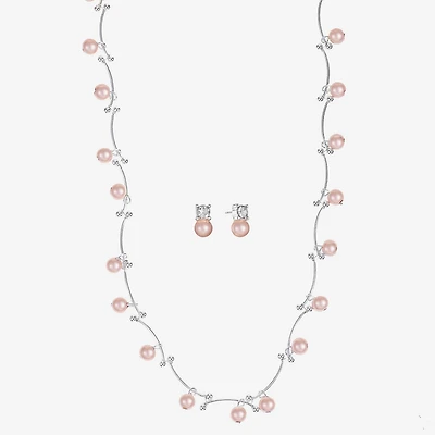 Monet Jewelry Timeless Womens Glass Simulated Pearl Round 2-pc. Jewelry Set