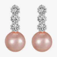 Monet Jewelry Timeless Womens Glass Simulated Pearl Round Drop Earrings
