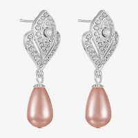 Monet Jewelry Timeless Womens Glass Simulated Pearl Round Hypoallergenic Drop Earrings