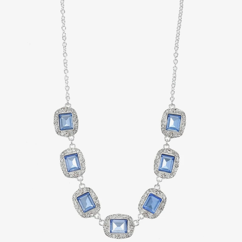 Monet Jewelry Womens Blue 17 Inch Collar Necklace