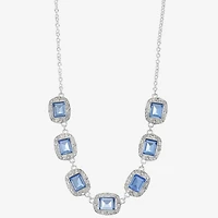Monet Jewelry Womens Blue 17 Inch Collar Necklace