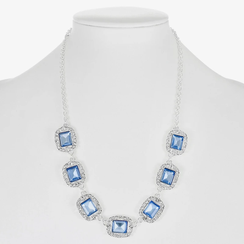 Monet Jewelry Womens Blue 17 Inch Collar Necklace