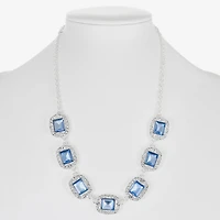 Monet Jewelry Womens Blue 17 Inch Collar Necklace