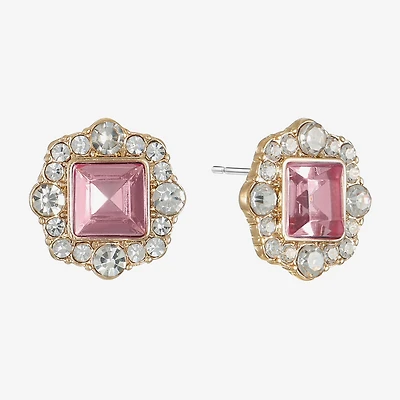 Monet Jewelry Glass 20mm Square Stud Earrings
