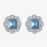 Monet Jewelry Glass 20mm Square Stud Earrings