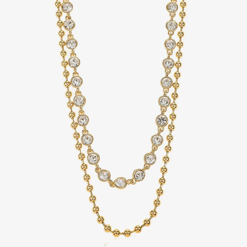 Liz Claiborne Womens Glass 17 Inch Strand Necklace