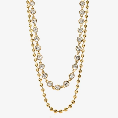 Liz Claiborne Womens Glass 17 Inch Strand Necklace