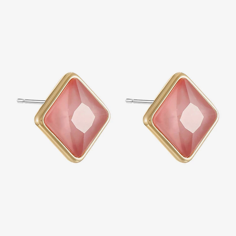 Monet Jewelry Glass 11mm Square Stud Earrings
