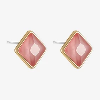 Monet Jewelry Glass 11mm Square Stud Earrings