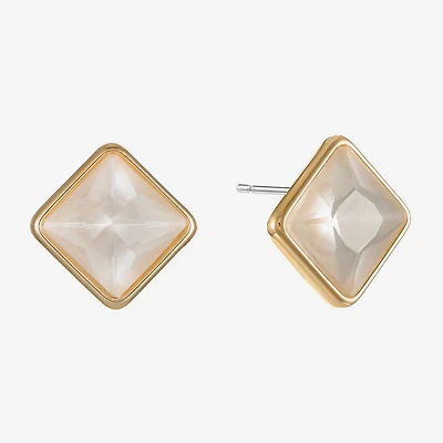 Monet Jewelry Glass 11mm Square Stud Earrings