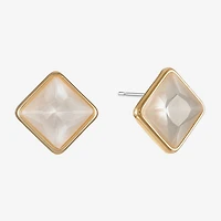 Monet Jewelry Glass 11mm Square Stud Earrings