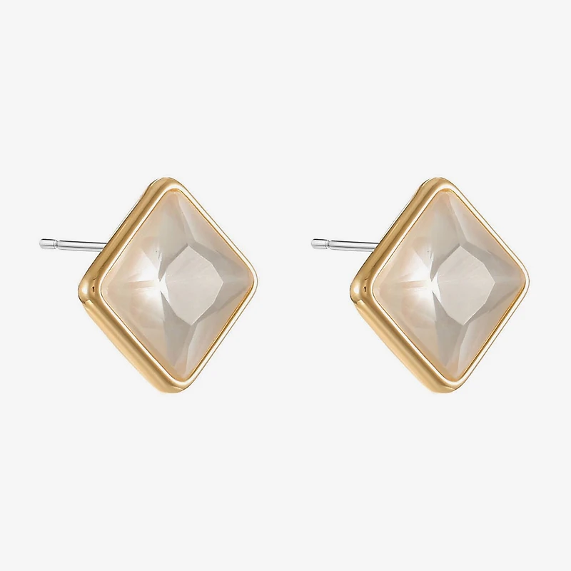 Monet Jewelry Glass 11mm Square Stud Earrings