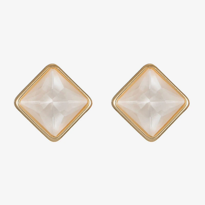 Monet Jewelry Glass 11mm Square Stud Earrings