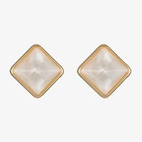 Monet Jewelry Glass 11mm Square Stud Earrings