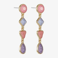 Monet Jewelry Womens Glass Round Square Hypoallergenic Drop Earrings