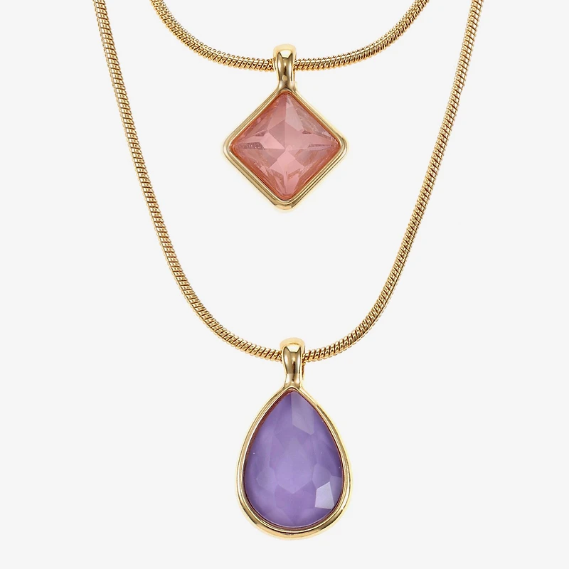 Monet Jewelry Womens Glass 17 Inch Strand Necklace
