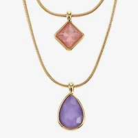 Monet Jewelry Womens Glass 17 Inch Strand Necklace