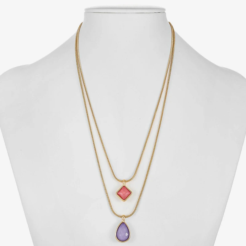 Monet Jewelry Womens Glass 17 Inch Strand Necklace