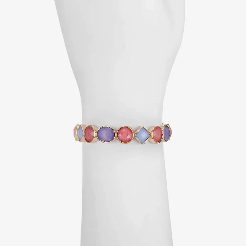 Monet Jewelry Womens Glass Round Square Stretch Bracelet