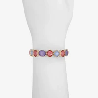 Monet Jewelry Womens Glass Round Square Stretch Bracelet