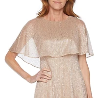 Danny & Nicole Womens Round Neck Short Sleeve Cape Fit + Flare Dress