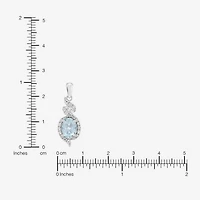Limited Quantities! Womens Genuine Blue Aquamarine Sterling Silver Oval 18 Inch Pendant Necklace