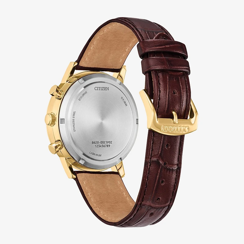 Citizen Classic Mens Brown Leather Strap Watch Ca4632-07e