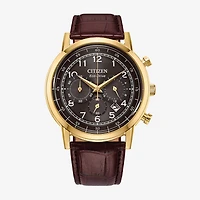Citizen Classic Mens Brown Leather Strap Watch Ca4632-07e