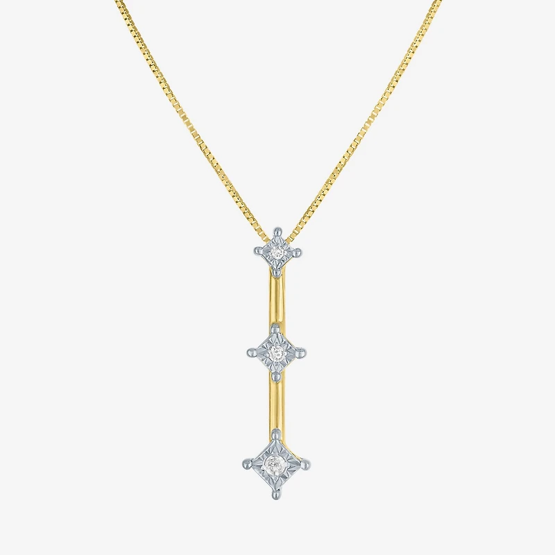 G-H / Si2-I1 Womens Diamond Accent Lab Grown White Diamond Accent 10K Gold 18 Inch Pendant Necklace