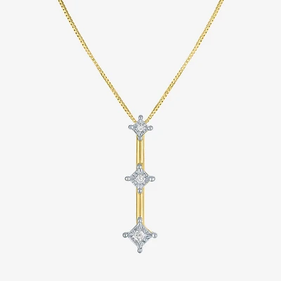 G-H / Si2-I1 Womens Diamond Accent Lab Grown White Diamond Accent 10K Gold 18 Inch Pendant Necklace