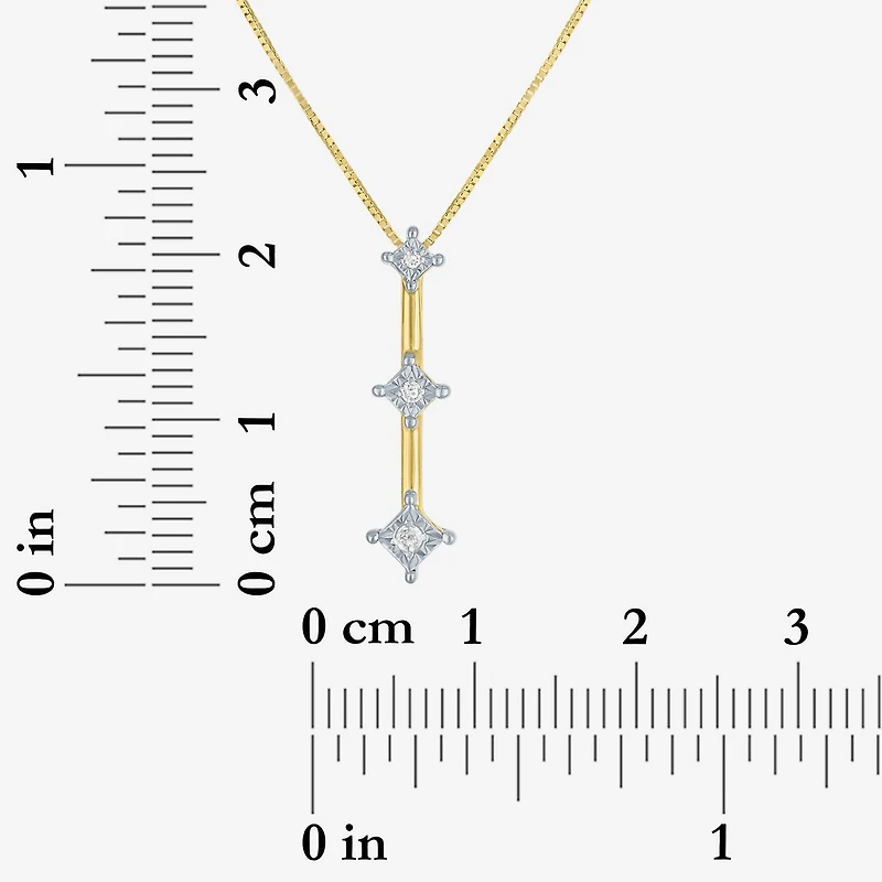 G-H / Si2-I1 Womens Diamond Accent Lab Grown White Diamond Accent 10K Gold 18 Inch Pendant Necklace